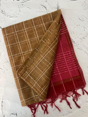 Semi Organza saree with checks - MSD634 (15)