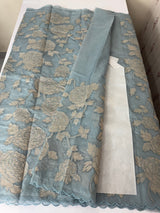 Premium Organza saree with tissue appliqué work - MMG311- PowderBlue