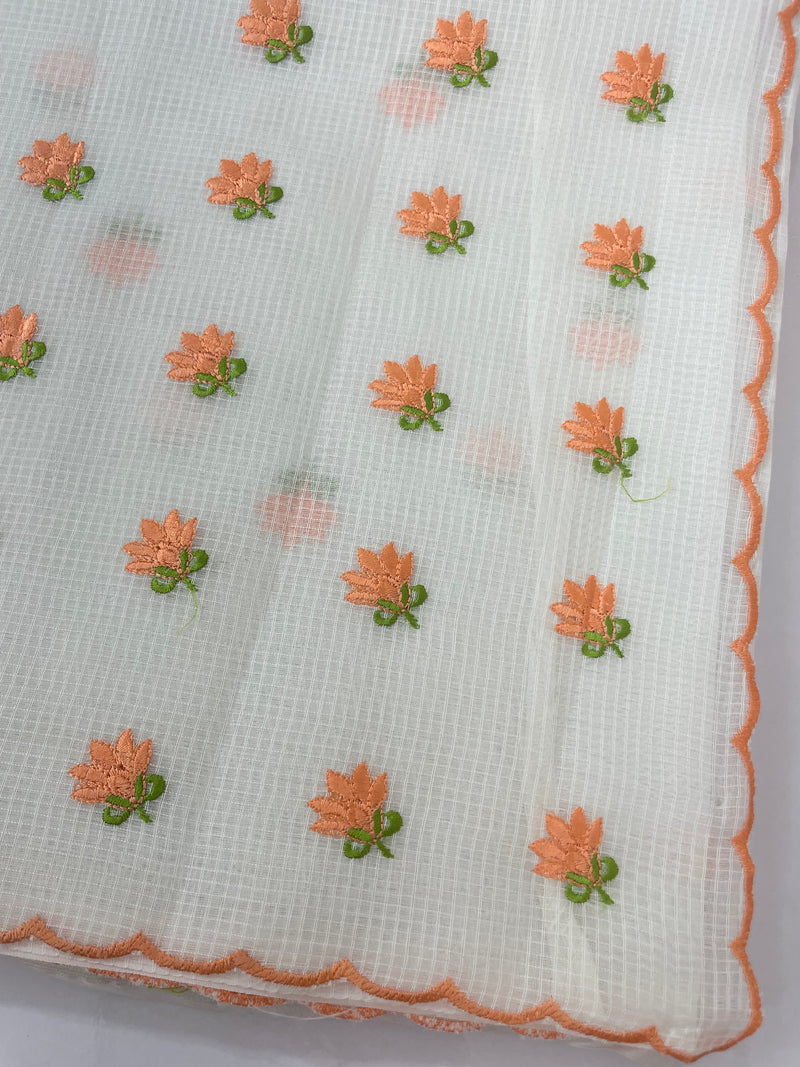 NetKota saree with embroidery MS6868 -Peach
