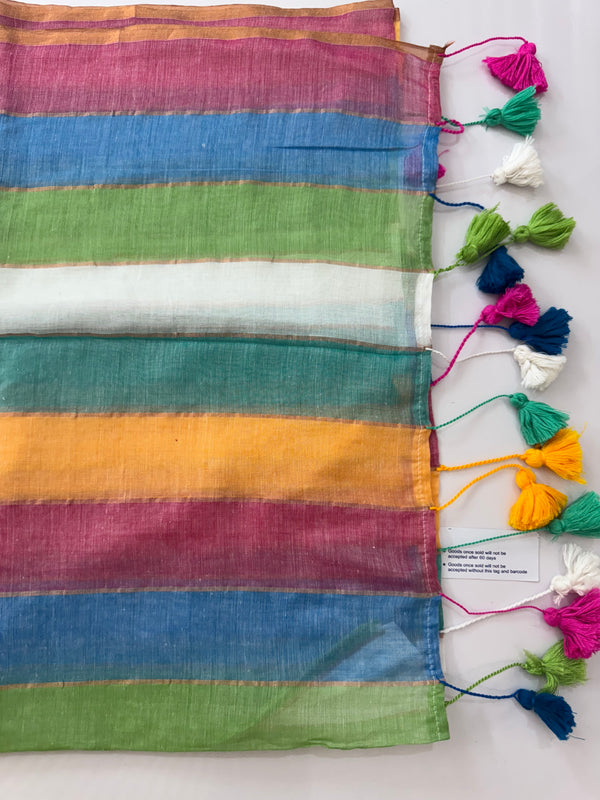 Rainbow Soft mulcotton saree MS4436