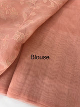 Tissue chanderi saree with applique work MSH699 - PeachPink