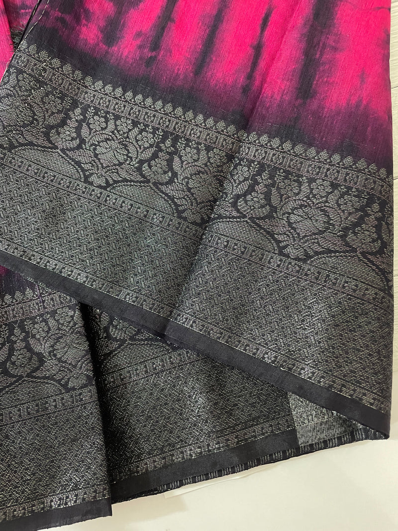 Tie & Dye semi silk sarees  MSS9876