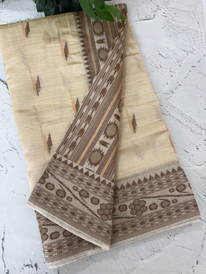 Semi raw silk saree with thread work  MSJ533