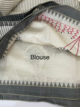 Blended tussar silk saree with embroidery- MSH490