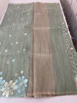 Soft Tissue kota embroidery saree MSK4660 GreyishBlue