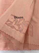 Moonga checks saree with Net Applique borders  MSH159 Peach
