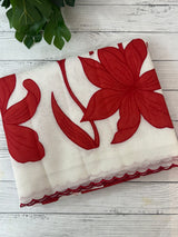 NetKota Applique work saree   -MSH998 White & Red