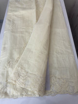 Striped Mul chanderi saree with applique borders MSH987- PaleYellow