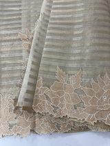 Tissue silk saree with applique work  MSH169 - Copper