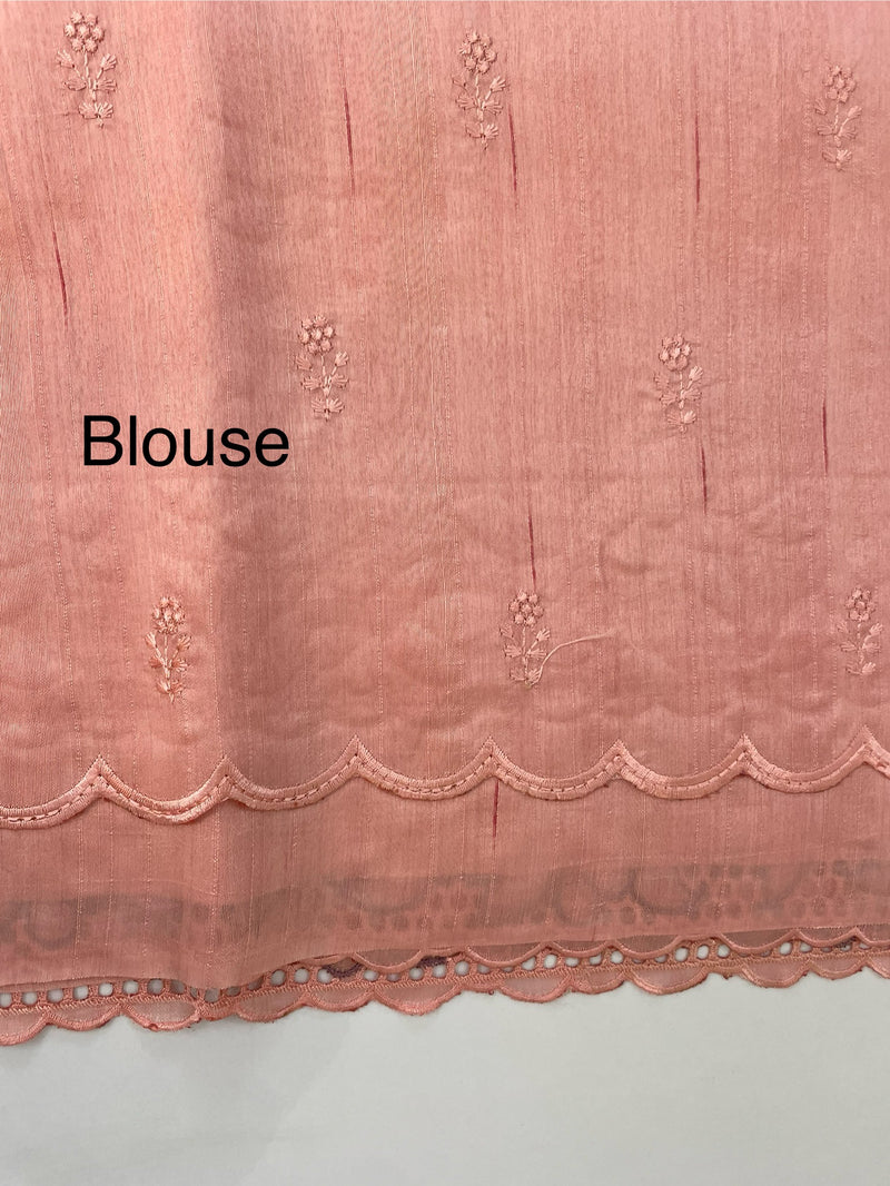 Cutwoek semi tussar saree MSTS363