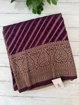 Semi banarasi Khaddi Georgette saree - MS1499 Wine