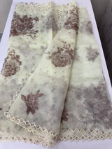 Handworked Glass organza saree with digital prints- MOS987