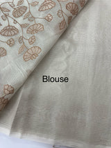 Tissue silk saree with applique work  MSH105