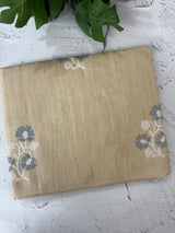 Crepe semi tussar silk saree with cross stitch embroidery-MSCS634