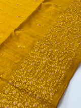 Blended tussar silk saree with embroidery- MS78911