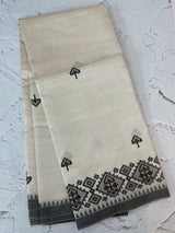 Blended tussar saree with embriodery - MSH1456