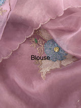 Designer Glass organza saree with applique work- MSH15195