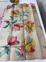 Tissue mix semi silk saree with digital prints MS8966