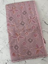 Moonga checks saree with prints and embroidery MSH154- DuskyOnion