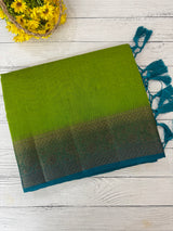 Jute silk sarees with contrast pallu & blouse MJL396