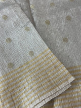 Crushed Tissue silk saree with buttas and thread work  MS16618