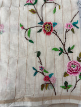Mul chanderi embriodery saree MS15881