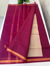 Mangalagiri Silk Cotton Saree with zari checks MS90321 Vadamalli