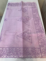 Viscose Organza saree with applique work-MSH101 Lavender
