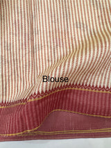 Blended tussar silk saree with embroidery- MSH490