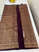 Semi katan Banarasi saree in antique zari weaving - MSKB899 DeepWine