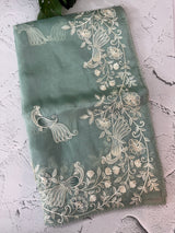 Tissue Organza saree with embroidery work MS15643