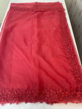 Soft Organza saree with embroidery borders - MSH5777 CrimsonPink
