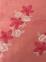 Kota checks saree with embroidery MS7699 - PeachyPink