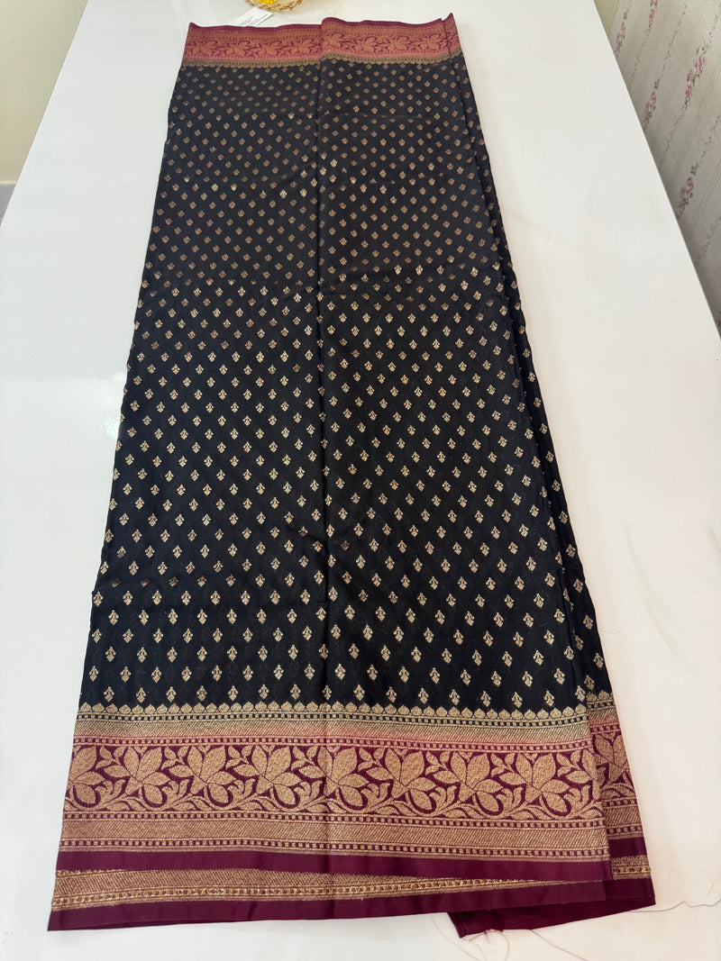 Banarasi viscose Georgette saree MKGS611- Black to Wine