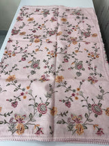 Silky kota saree with cross stitch embroidery MS9832 PastelPink