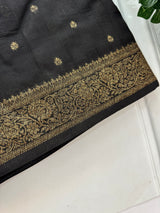 Banarasi Tussar georgette saree  - SMHCSHY Black