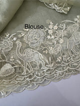 Tissue Organza saree with embroidery work MS15727 - DuskyYellow