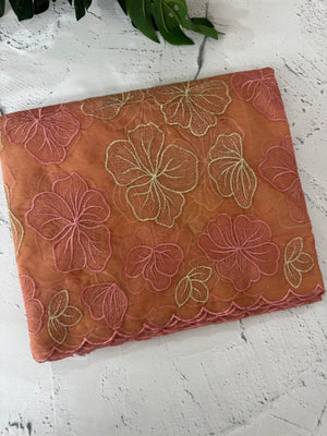 Soft Organza saree with thread work - MSH910 Peach