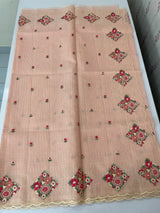 Premium Soft kota silk saree with embroidery MSS678- PastelPeach
