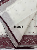 NetKota saree with chikankari machine embroidery - MS14622