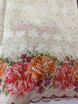 Phulkari NetKota Embroidery and digital printed saree - OffWhite MS6001