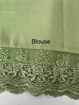 Soft crushed chanderi crepe silk saree with lace borders MLS466
