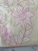 Mul chanderi applique work saree MSH182 - Offwhite to Pink