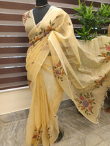 Designer tissue silk saree MTSS4882 CreamyYellow