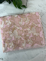 Jute Linen saree with thread work MSH206 -Pink