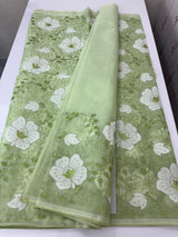 Semi organza saree with applqiue work - MSH256