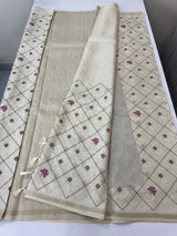 Blended soft tussar silk saree MS90577- Beige