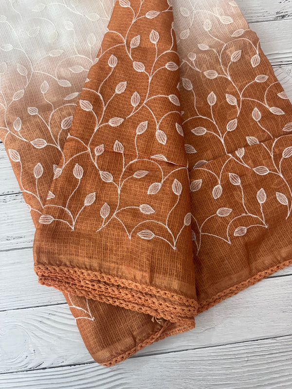 Ombre Soft kota checks saree with embroidery SVTS20