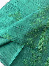 Cutwork Blended matka Tussar silk saree with embroidery MS4899