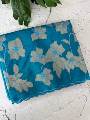 Semi organza saree with tissue applqiue work - MSH931